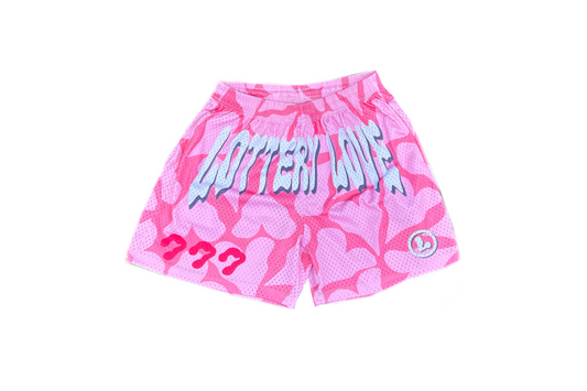 LOTTERY LOVE ∞ HEART COTTON CANDY SHORTS