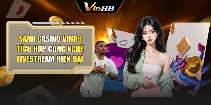 Sảnh Casino Vin88 tích hợp công nghệ livestream hiện đại